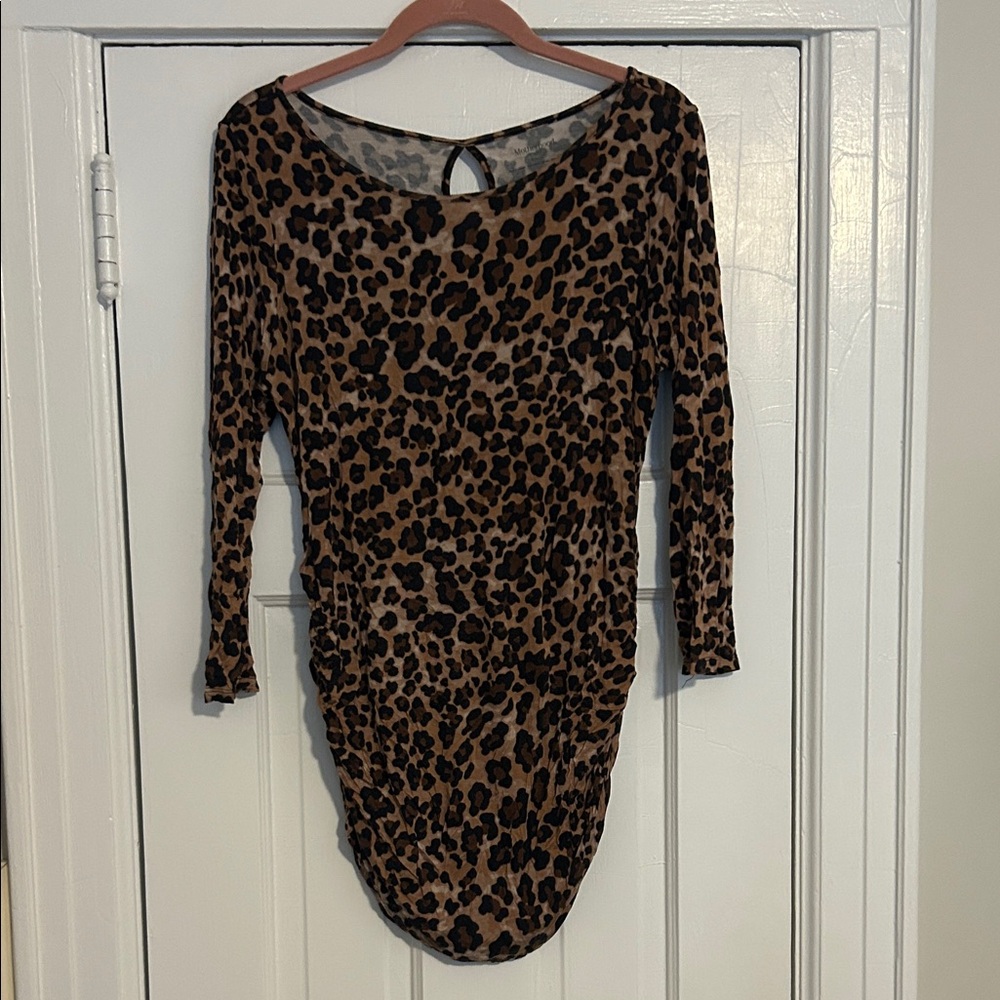 Motherhood Brown and Black Animal Print Long Sleeve Top